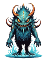 AI generated Fantasy monster in water isolated on transparent background png