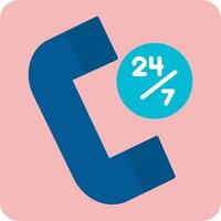 24 Hours Support Vector Icon