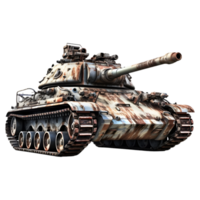 ai generado 3d representación de un guerra tanque en transparente antecedentes - ai generado png