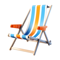 ai generato 3d interpretazione di un' spiaggia di legno sedia su trasparente sfondo - ai generato png