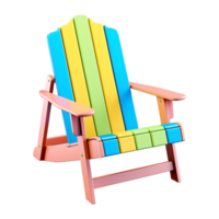 AI generated 3D Rendering of a Beach Wooden Chair on Transparent Background - Ai Generated png