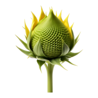 ai generado 3d representación de un girasol floreciente en transparente antecedentes - ai generado png