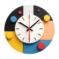 AI generated 3D Rendering of a Colorful Clock on Transparent Background - Ai Generated png