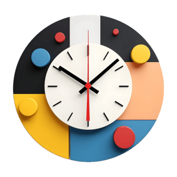 AI generated 3D Rendering of a Colorful Clock on Transparent Background - Ai Generated png