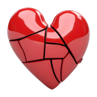 AI generated 3D Rendering of a Love Human Heart on Transparent Background - Ai Generated png