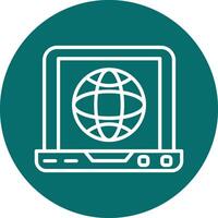 Laptop Internet Vector Icon