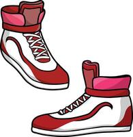 vector rojo color deporte Zapatos o zapatillas en diferente puntos de vista.