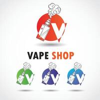 vector colorful electronic cigarette logo