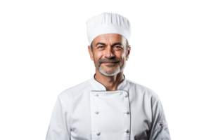 AI generated portrait of a chef, on a transparent background png