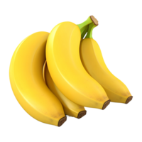 AI generated 3D Rendering of a Bunch of Banana on Transparent Background - Ai Generated png