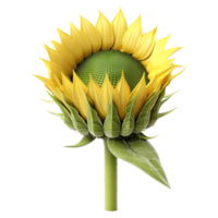 ai généré 3d le rendu de une tournesol épanouissement sur transparent Contexte - ai généré png