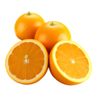 AI generated 3D Rendering of a Oranges with Leaves on Transparent Background - Ai Generated png