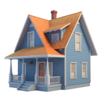 AI generated 3D Rendering of a Real Estate House or Home on Transparent Background - Ai Generated png