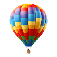 ai généré 3d le rendu de une chaud air ballon sur transparent Contexte - ai généré png