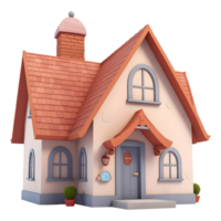 AI generated 3D Rendering of a Real Estate House or Home on Transparent Background - Ai Generated png