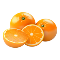 AI generated 3D Rendering of a Oranges with Leaves on Transparent Background - Ai Generated png