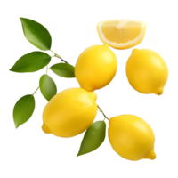 AI generated 3D Rendering of a Yellow Lemon on Transparent Background - Ai Generated png