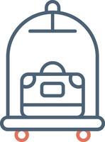 Luggage Cart Vector Icon