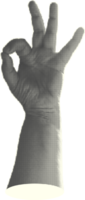 conjunto do meio-tom estátua mãos na moda criativo colagem elementos mostrando gestos contando a partir de zero para cinco isolado amarelo fundo cortar revista estilo contemporâneo moderno Projeto vetor ilustração png