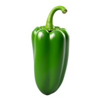AI generated 3D Rendering of a Green Pepper or Chili on Transparent Background - Ai Generated png
