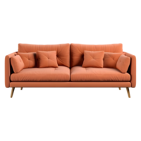 ai generiert 3d Rendern von ein Sofa auf transparent Hintergrund - - ai generiert png