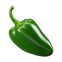 AI generated 3D Rendering of a Green Pepper or Chili on Transparent Background - Ai Generated png