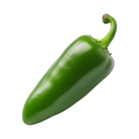 AI generated 3D Rendering of a Green Pepper or Chili on Transparent Background - Ai Generated png