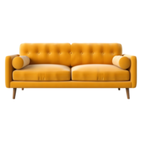 ai gegenereerd 3d renderen van een sofa Aan transparant achtergrond - ai gegenereerd png