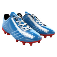 ai gerado 3d Renderização do uma futebol sapatos par em transparente fundo - ai gerado png