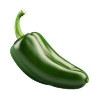 ai gegenereerd 3d renderen van een groen peper of Chili Aan transparant achtergrond - ai gegenereerd png