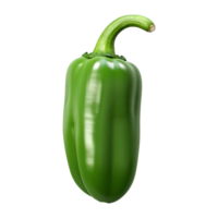 ai genererad 3d tolkning av en grön peppar eller chili på transparent bakgrund - ai genererad png