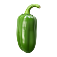 ai generato 3d interpretazione di un' verde Pepe o chili su trasparente sfondo - ai generato png