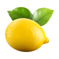 AI generated 3D Rendering of a Yellow Lemon on Transparent Background - Ai Generated png