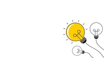 Light bulb icon on white background with copy space. Idea concept. Vector illustration.