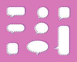 White Flat Vector Speech Bubble Set, Clean and Modern Design