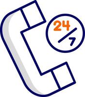 24 Hours Support Vector Icon