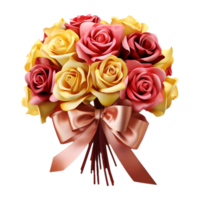 ai gegenereerd 3d renderen van een bundel van kleurrijk bloemen voor geschenk Aan transparant achtergrond - ai gegenereerd png