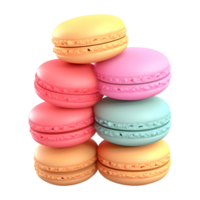 ai gerado 3d Renderização do uma macaroon em transparente fundo - ai gerado png