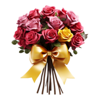 AI generated 3D Rendering of a Bunch of Colorful Flowers For Gift on Transparent Background - Ai Generated png