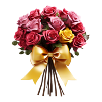 AI generated 3D Rendering of a Bunch of Colorful Flowers For Gift on Transparent Background - Ai Generated png