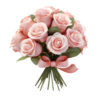 ai generado 3d representación de un manojo de vistoso flores para regalo en transparente antecedentes - ai generado png