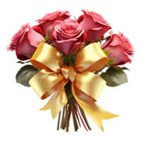 ai generado 3d representación de un manojo de vistoso flores para regalo en transparente antecedentes - ai generado png