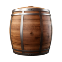 ai generato 3d interpretazione di un' vino di legno tamburo su trasparente sfondo - ai generato png