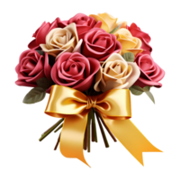 ai généré 3d le rendu de une bouquet de coloré fleurs pour cadeau sur transparent Contexte - ai généré png