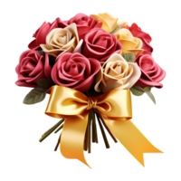 ai generado 3d representación de un manojo de vistoso flores para regalo en transparente antecedentes - ai generado png