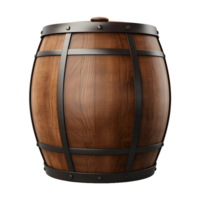 ai généré 3d le rendu de une du vin en bois tambour sur transparent Contexte - ai généré png