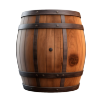 ai généré 3d le rendu de une du vin en bois tambour sur transparent Contexte - ai généré png