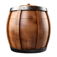 ai généré 3d le rendu de une du vin en bois tambour sur transparent Contexte - ai généré png