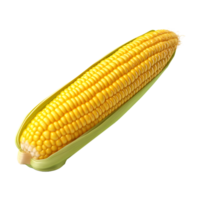 AI generated 3D Rendering of a Sweet Corn With Leaves on Transparent Background - Ai Generated png