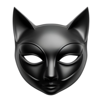 ai généré 3d le rendu de une noir chat masque sur transparent Contexte - ai généré png